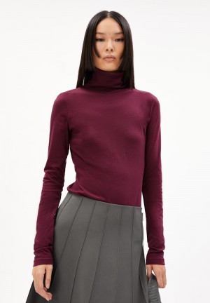 ARMEDANGELS GRAZILIAA SOFT Longsleeve Slim Fit made of Organic Cotton Cranberry Juice | 4517903-QA