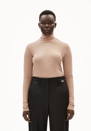 ARMEDANGELS GRAZILIAA SOFT Longsleeve Slim Fit made of Organic Cotton Cinnamon Dust | 2573681-GJ