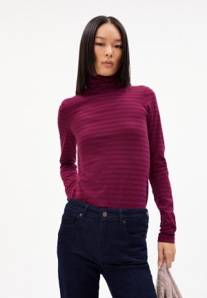 ARMEDANGELS GRAZILIAA STRIPES Longsleeve Slim Fit made of Organic Cotton Cherry Juice-cranberry Juice | 7689250-JR