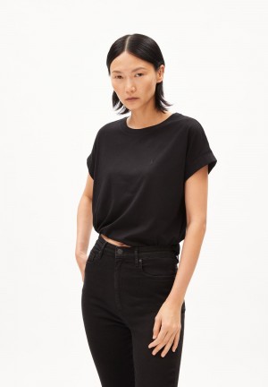 ARMEDANGELS IDAARA T-Shirt Loose Fit made of Organic Cotton Noir | 9670415-ZA