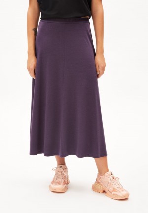 ARMEDANGELS ILENIAA LARAA Jersey Skirt Loose Fit made of TENCEL™ Lyocell Mix Bleu | 0941628-XO