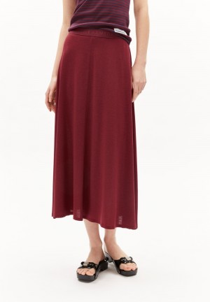 ARMEDANGELS ILENIAA LARAA Jersey Skirt Loose Fit made of TENCEL™ Lyocell Mix Noir | 8796521-HI