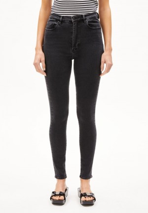 ARMEDANGELS INGAA Jeans Skinny Leg High Waist Organic Cotton Mix X-Stretch Noir | 4967012-KU