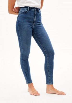 ARMEDANGELS INGAA X STRETCH Skinny Leg High Waist made of Organic Cotton Mix Bleu | 5719834-WQ