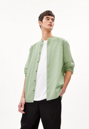 ARMEDANGELS JAACKO Shirt made of Organic Cotton Vert | 0354791-RJ