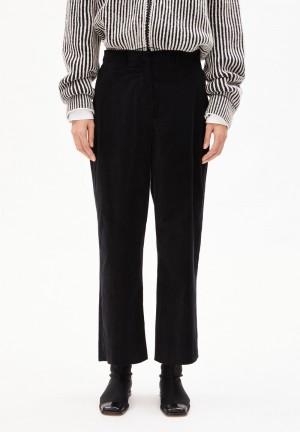 ARMEDANGELS JAALMA CORDUROY Woven Pants made of Organic Cotton Mix Noir | 2756438-CZ