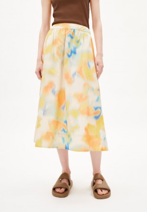 ARMEDANGELS JASINAA THERMAL CAM Woven Skirt Loose Fit made of Organic Cotton Blanche | 8947053-QU