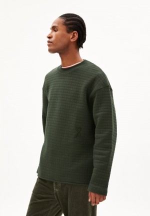 ARMEDANGELS JOAAS Sweatshirt Relaxed Fit made of Organic Cotton Noir Vert | 9860372-TK