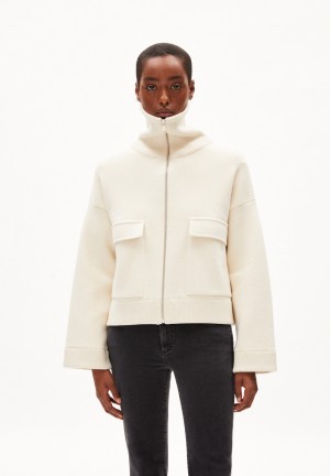 ARMEDANGELS JOANIAAS Knit Jacket Oversized Fit made of Organic Wool Mix Oatmilk-oatmilk | 5872403-UM