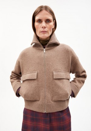 ARMEDANGELS JOANIAAS Knit Jacket Oversized Fit made of Organic Wool Mix Cinnamon Dust Melange | 2978346-FX