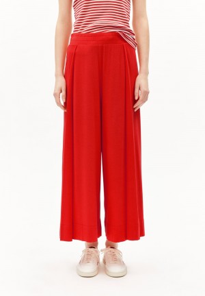 ARMEDANGELS KAARO LINI Jersey Pants made of LENZING™ ECOVERO™ Viscose Mix Rouge | 3695427-SR