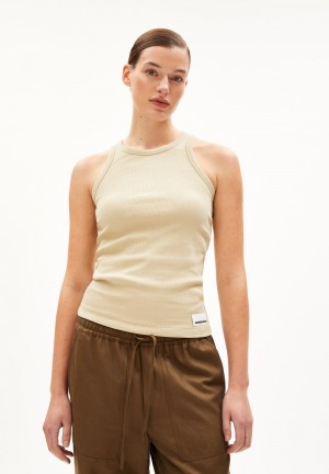 ARMEDANGELS KANITAA Rib-Top Slim Fit made of Organic Cotton Mix Gravel | 5792138-BJ