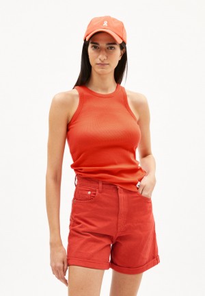 ARMEDANGELS KANITAA Rib-Top Slim Fit made of Organic Cotton Mix Rouge | 0931652-KD