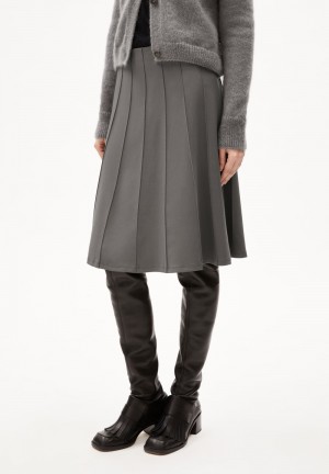 ARMEDANGELS KOKUNAA Jersey Skirt Regular Fit made of LENZING™ ECOVERO™ Viscose Mix Iron Cast | 8316025-QC
