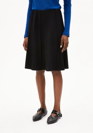 ARMEDANGELS KOKUNAA Jersey Skirt Regular Fit made of LENZING™ ECOVERO™ Viscose Mix Noir | 8095436-DQ