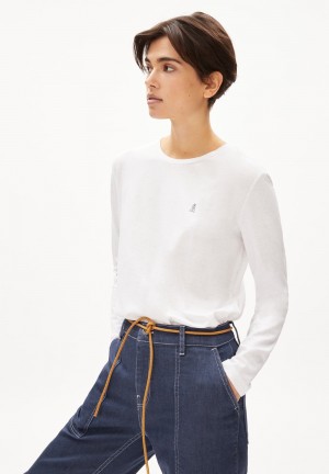 ARMEDANGELS KORMAA ICONIC Longsleeve Relaxed Fit made of TENCEL™ Lyocell Mix Blanche | 7342510-RC