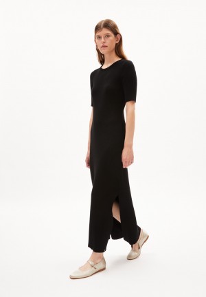 ARMEDANGELS LAANIAAS Knit Dress Slim Fit made of Organic Cotton Noir | 8290643-SZ