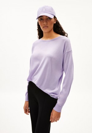 ARMEDANGELS LAARNI Pullover Loose Fit made of TENCEL™ Lyocell Mix Lavande Noir | 6052971-YH