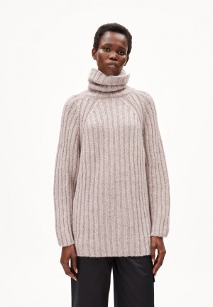 ARMEDANGELS LANESSAA Sweater Loose Fit made of Alpaca Wool Mix Rose Noir | 3025176-DB