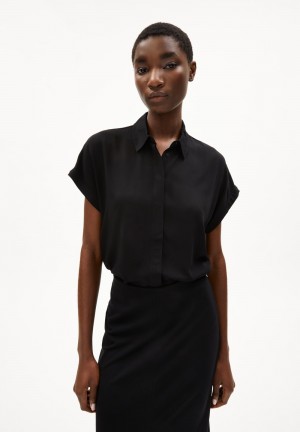 ARMEDANGELS LARISAANA Blouse Relaxed Fit made of LENZING™ ECOVERO™ Viscose Noir | 7830925-VD