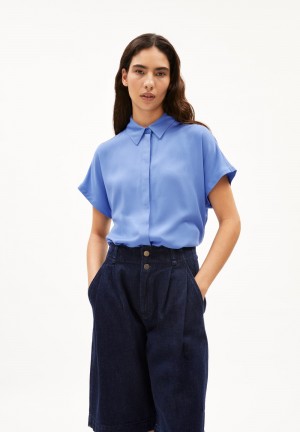 ARMEDANGELS LARISAANA Blouse Relaxed Fit made of LENZING™ ECOVERO™ Viscose Bleu | 5301879-YM