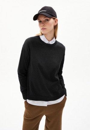 ARMEDANGELS LARUNAA Sweater Loose Fit made of Organic Cotton Mix Noir | 5147286-TY