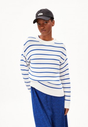 ARMEDANGELS LAVINAAS STRIPED Sweater Loose Fit made of Organic Cotton Bleu | 8750163-MR