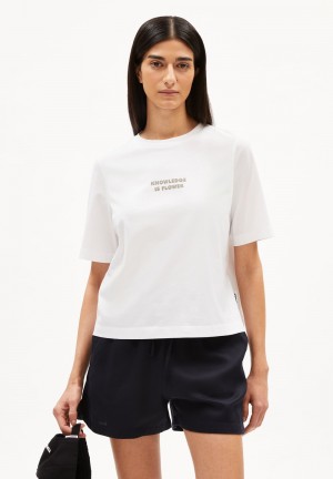 ARMEDANGELS LAYAA LITAA T-Shirt Loose Fit made of Organic Cotton Blanche | 5032476-YT