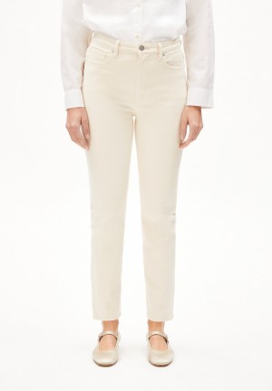 ARMEDANGELS LEJAANI UNDYED Jeans Straight Leg High Waist Ankle Organic Cotton Mix Non-Stretch Uncolored | 7162308-UW