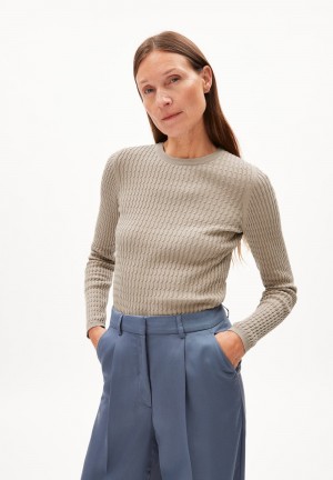 ARMEDANGELS LELIAAS Sweater Slim Fit made of Organic Cotton Sable | 0439682-IA
