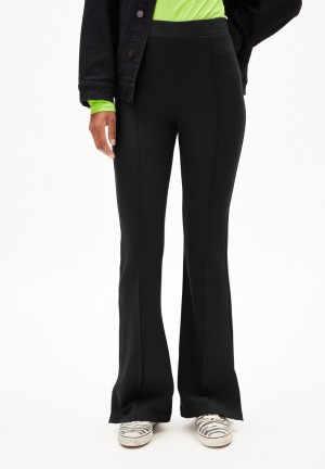 ARMEDANGELS LEYLAARI SLIT HEM Jersey Pants made of LENZING™ ECOVERO™ Viscose Mix Noir | 6235078-WA