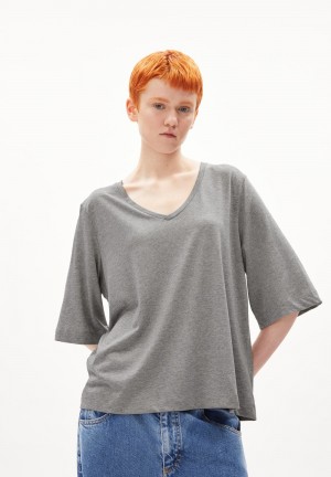 ARMEDANGELS LIANAA T-Shirt Loose Fit made of TENCEL™ Lyocell Mix Grise | 7105489-SO