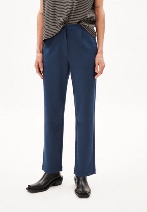 ARMEDANGELS LINAA LOU Jersey Pants made of Organic Cotton Mix Noir Bleu | 1504938-AX