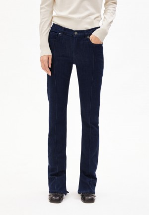 ARMEDANGELS LINDAA LOW Jeans Boot Cut Low Waist Organic Cotton Mix Comfort-Stretch Noir | 9823416-JH