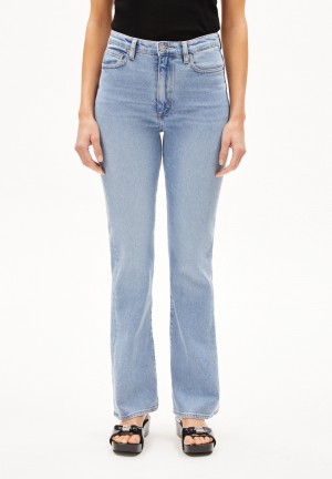 ARMEDANGELS LINNAA Boot Cut High Waist made of Organic Cotton Mix Bleu | 9816240-LR