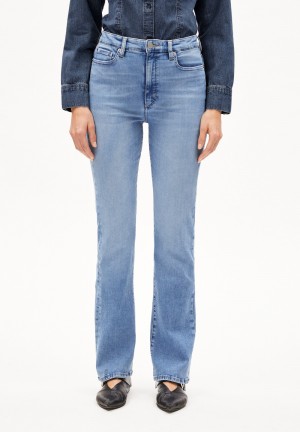 ARMEDANGELS LINNAA Jeans Boot Cut High Waist Organic Cotton Mix X-Stretch Bleu | 2105489-FT