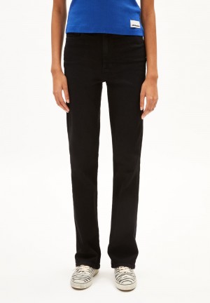 ARMEDANGELS LINNAA Jeans Boot Cut High Waist Organic Cotton Mix X-Stretch Noir | 1356908-CT