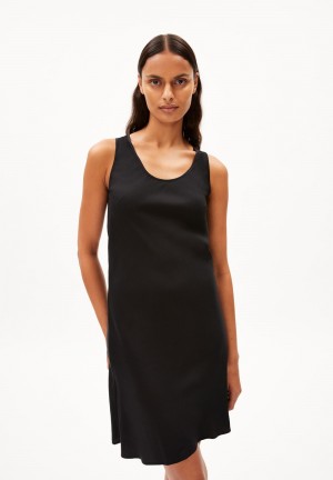 ARMEDANGELS LINNERAA Woven Dress Regular Fit made of TENCEL™ Lyocell Mix Noir | 0481596-AI