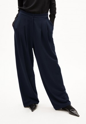 ARMEDANGELS LIRAA LOU WIDELEG Jersey Pants made of Organic Cotton Mix Night Sky | 6437518-XV