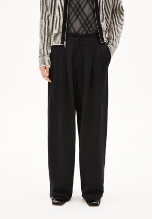 ARMEDANGELS LIRAA LOU WIDELEG Jersey Pants made of Organic Cotton Mix Noir | 1468950-ZS