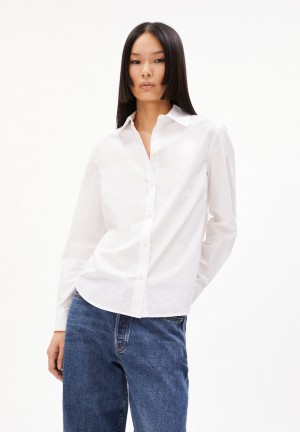 ARMEDANGELS LOUILAA Blouse Relaxed Fit made of Organic Cotton Blanche | 1670324-PK
