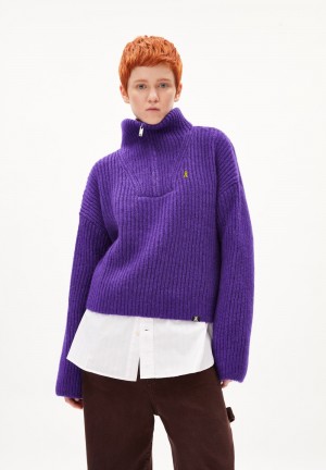 ARMEDANGELS LUANIAA Sweater Oversized Fit made of Alpaca Wool Mix Indigo | 9261754-LV