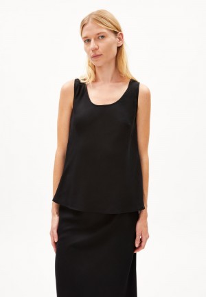 ARMEDANGELS LUMEKAA Top Regular Fit made of TENCEL™ Lyocell Mix Noir | 1794385-LB