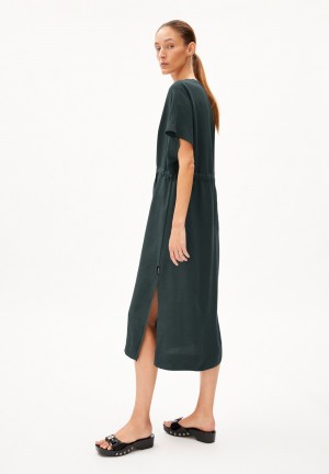 ARMEDANGELS MAAHALIANA LINO Woven Dress Relaxed Fit made of Linen-Mix Space Steel | 0179638-ZN