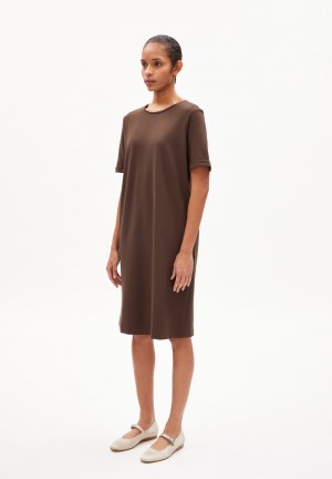 ARMEDANGELS MAAILANA Jersey Dress Regular Fit made of LENZING™ ECOVERO™ Mix Warm Slate | 0481697-OW
