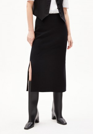 ARMEDANGELS MAALIN Knit Skirt Slim Fit made of Organic Cotton Noir | 3140576-CJ