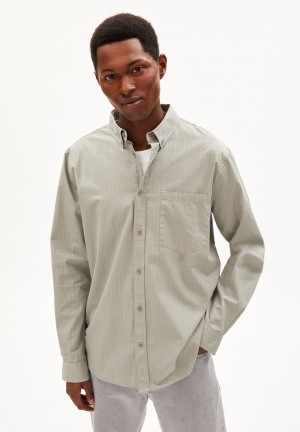 ARMEDANGELS MAARCES Shirt Relaxed Fit made of Organic Cotton Grise Noir | 5673201-RN