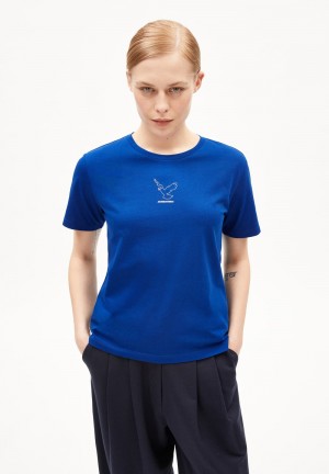 ARMEDANGELS MAARLARA NESTLING T-Shirt Relaxed Fit made of Organic Cotton Bleu | 6098745-UR