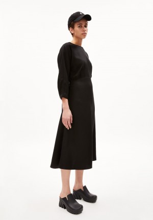 ARMEDANGELS MAARLENA Woven Dress Regular Fit made of TENCEL™ Lyocell Noir | 5813906-NH