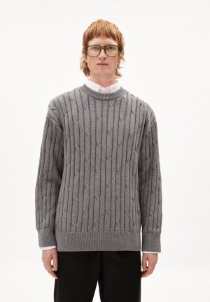 ARMEDANGELS MAASIMES Sweater Regular Fit made of Merino-Wool Mix Grise | 7659802-GW